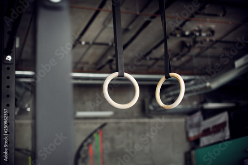 View of gymnastic rings 