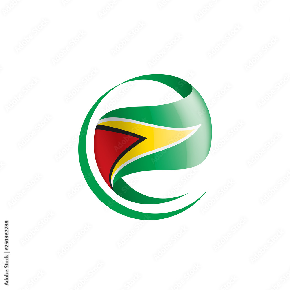 Guyana flag, vector illustration on a white background Guyana flag, vector illustration on a white background