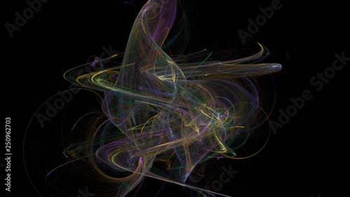 Fantasy chaotic colorful fractal pattern. Abstract fractal shapes. 3D rendering illustration background or wallpaper
