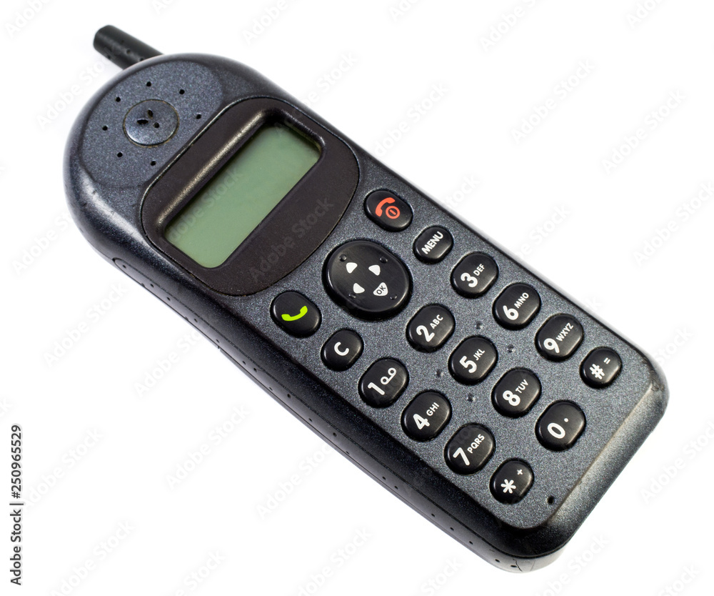 Old cellphone isolated on a white background Old cellphone isolated on a white background