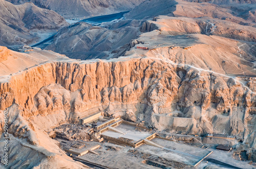 Aerial view of Mortuary Temple of Hatshepsut ,Egypt