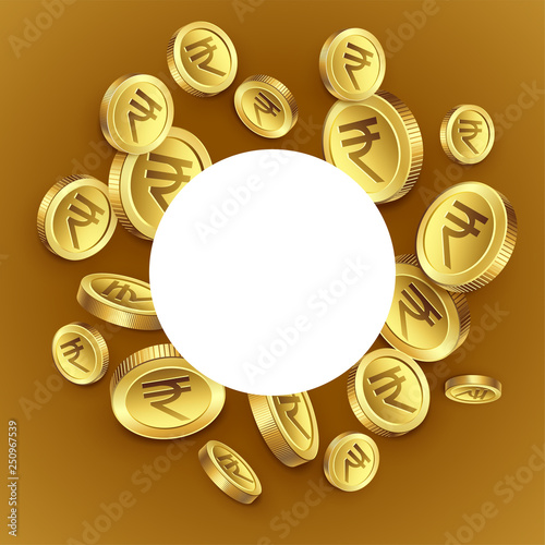 indian rupee golden coins background