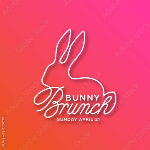 Bunny Brunch linear lettering