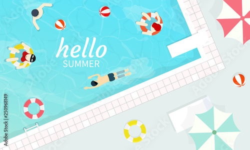 swimming pool top view vector