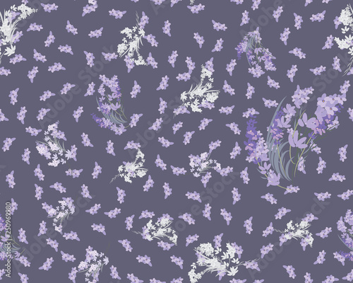 Floral lavender retro vintage background, vector illustration