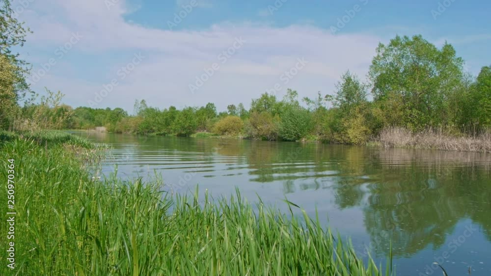 Beautiful view of the mysterious river. An ideal place for fishing Beautiful view of the mysterious river. An ideal place for fishing
