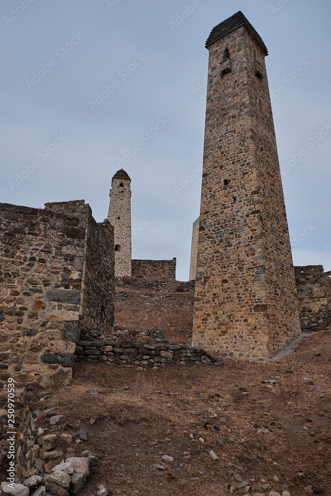 Ruins of Medieval Vainakh settlement. Russia