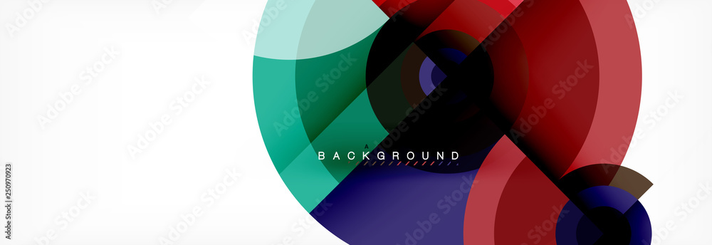 Round circles and triangles abstract background
