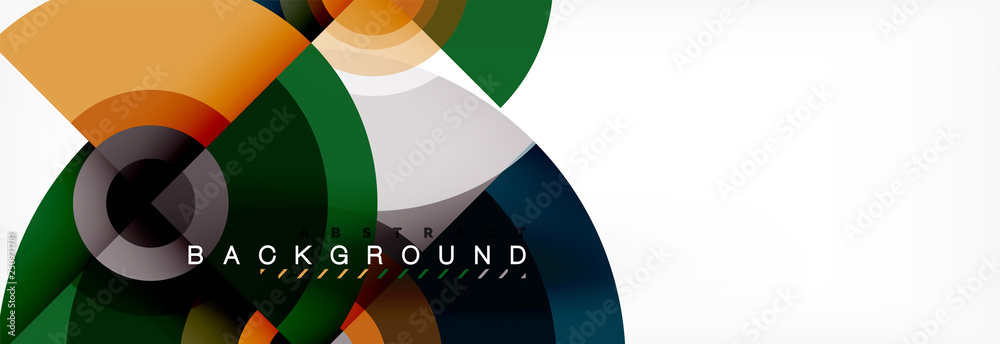 Circle geometric composition abstract background design, cover, template, brochure, flyer.
