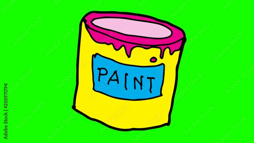 kids drawing green screen with theme of paint cans kids drawing green screen with theme of paint cans