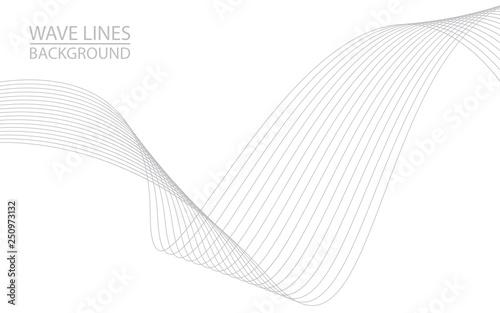 Abstract wave lines on white background. Can be used presentation, poster. Vector illustration.