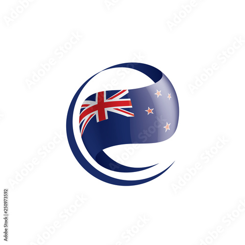 New Zealand flag, vector illustration on a white background