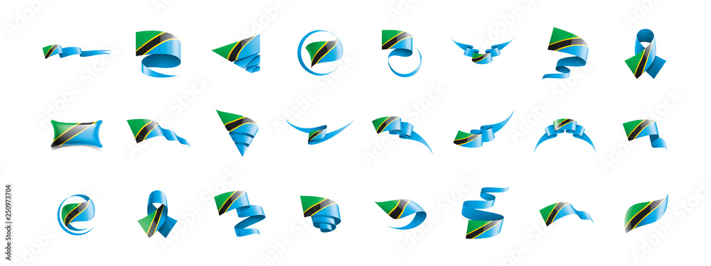 Tanzania flag, vector illustration on a white background Tanzania flag, vector illustration on a white background