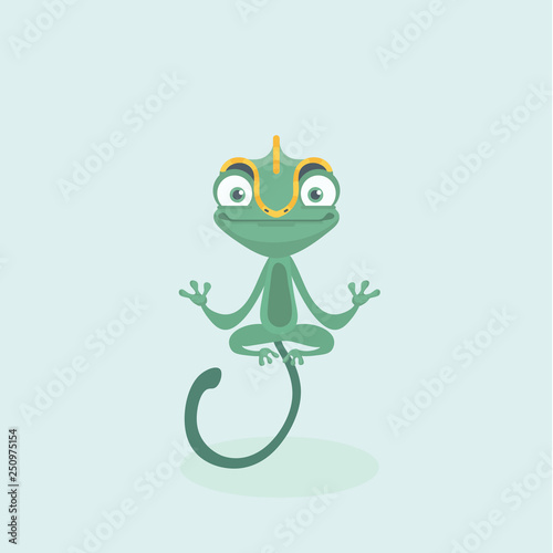 Cute chameleon. Vector illustration.