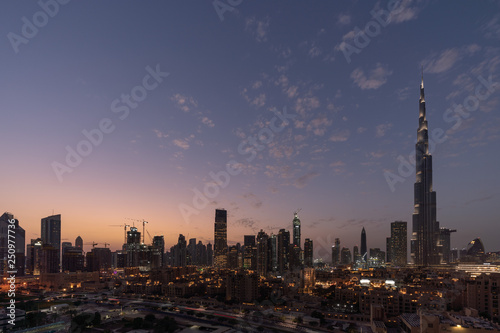 Dubai cityscape at Magic Hour