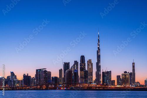 Dubai cityscape at Magic Hour © hit1912