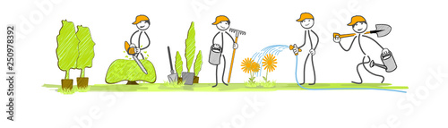 jardiniers bannière dessin