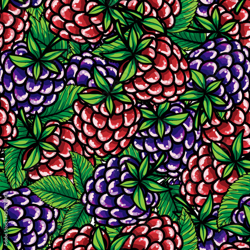 Seamless pattern with berries.