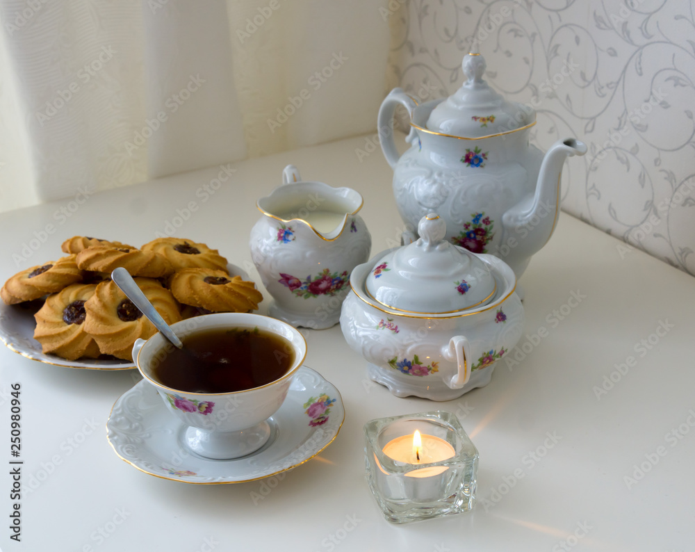 Fototapeta premium cup of tea and teapot