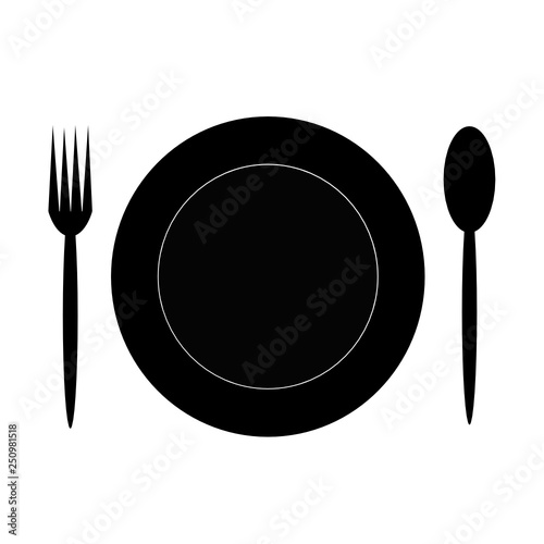 plate with fork and spoon