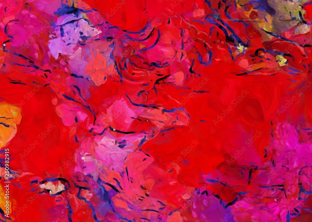 Trendy abstract painting oil background. Wall art print for sale. Graphic design creative pattern. Very colorful and bright handmade texture. Impressionism drawing on canvas. Stock. Unique wallpaper. 