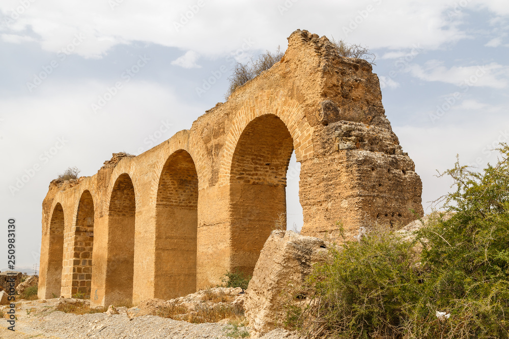 Ruins of the Roman aqueduct providing water to the ancient Carthage town, Tunisia Ruins of the Roman aqueduct providing water to the ancient Carthage town, Tunisia
