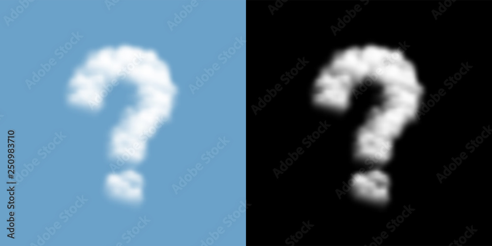 Question mark sign and symbol Cloud or smoke pattern, Doubt concept ...