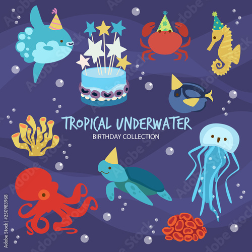 Tropical Underwater Birthday © Alicevkoy