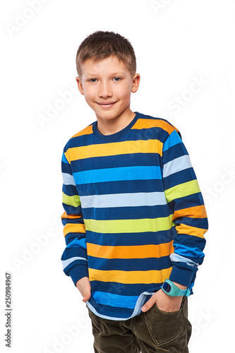 Cheerful ten years old boy portrait