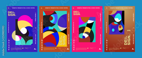 Abstract fun color pattern cartoon texture for doodle geometric background. Vector trend shape for brochure cover template design