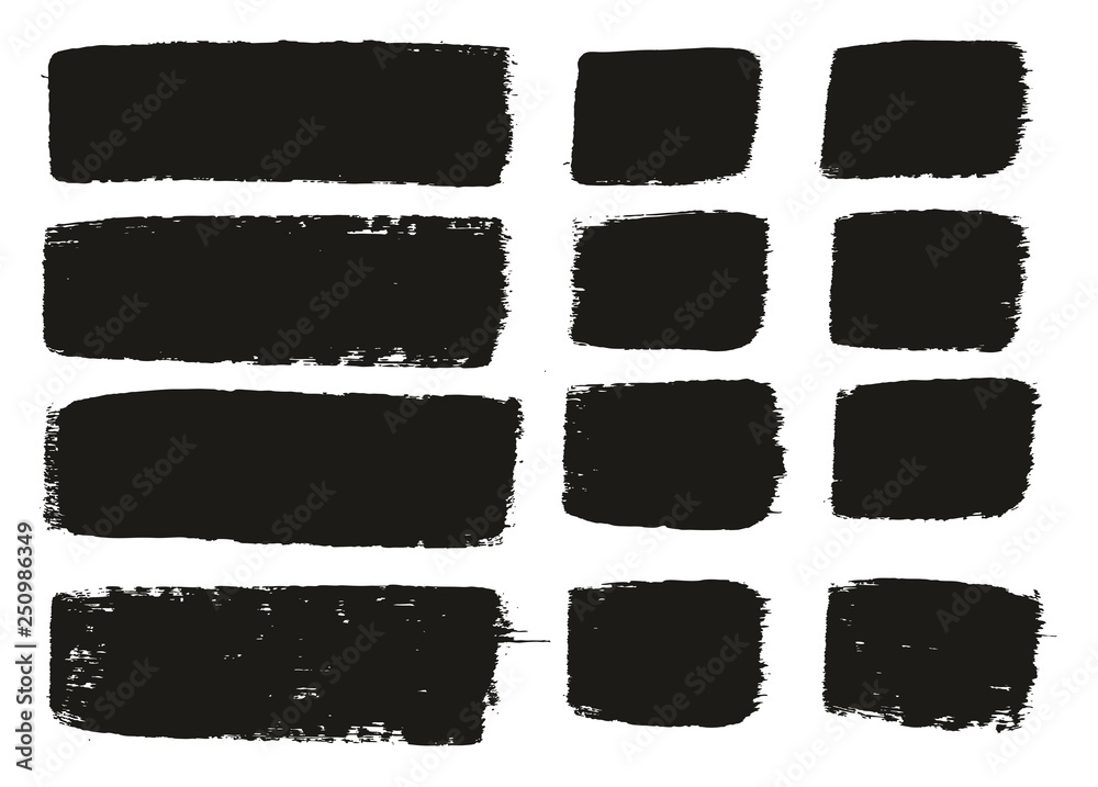 Paint Brush Medium Lines High Detail Abstract Vector Background Set 123