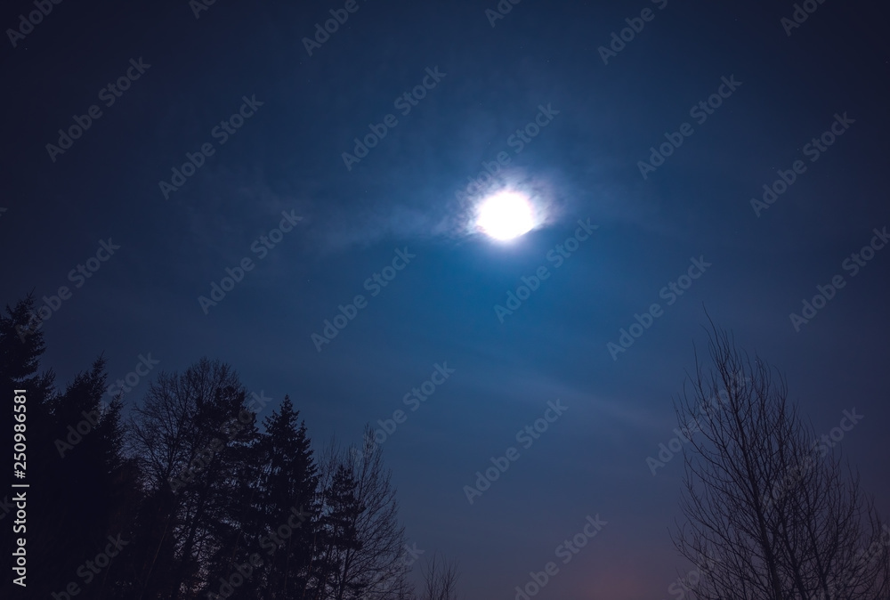 Full moon at night sky. Full moon at night sky.