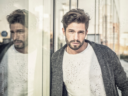 One attractive man in urban...