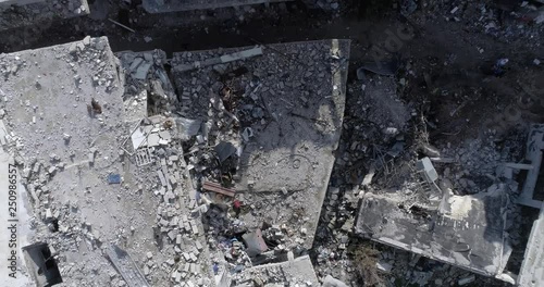 Wallpaper Mural Overhead of destroyed buildings, Gaza, Syria, Rafah, Palestine, booming and war in middle east. Torontodigital.ca