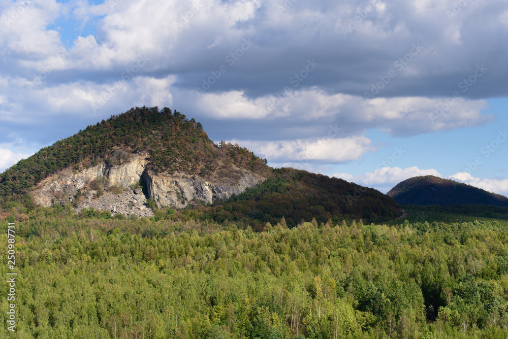 landscape with mountains and clouds