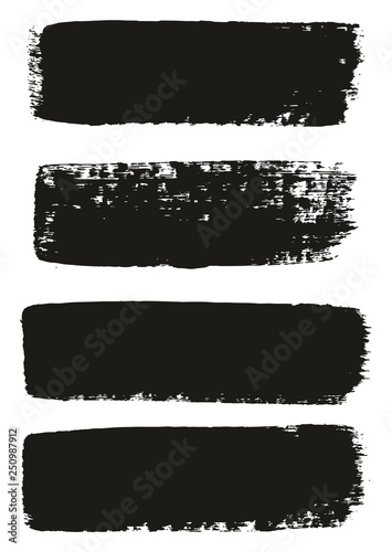 Paint Brush Medium Lines High Detail Abstract Vector Background Set 43