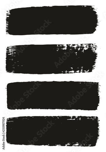 Paint Brush Medium Lines High Detail Abstract Vector Background Set 42
