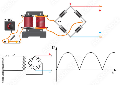 Lower voltage transformer and transformer connection circuit, frequency characteristic voltage, for the creation of the power supply unit.