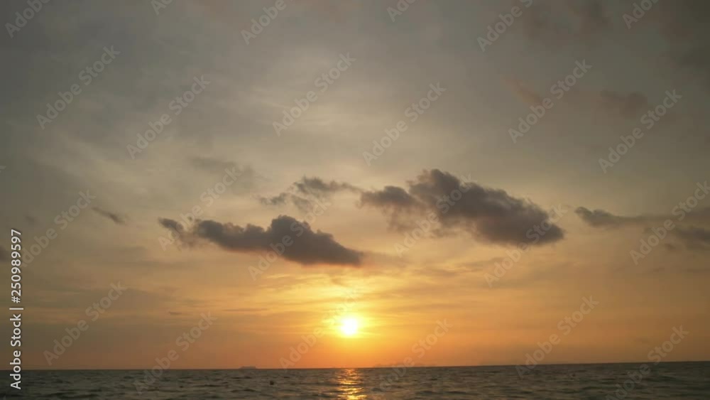 Picturesque timelapse of sun setting over Andaman sea (Indian ocean), Thailand. Picturesque timelapse of sun setting over Andaman sea (Indian ocean), Thailand.
