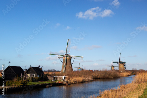 Windmills of Unesco World Heritage Site Kinderdijk, South Holland, Netherlands