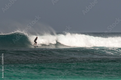 Capo Verde surfer beach scene 