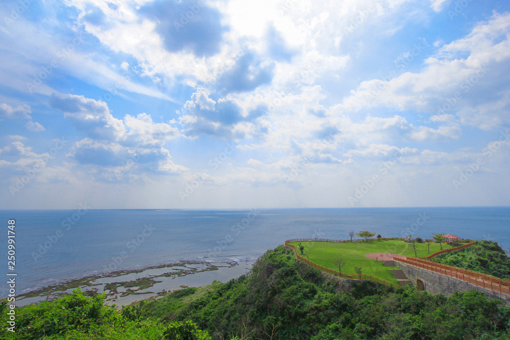 landscape with sea and blue sky landscape with sea and blue sky