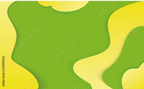 3d paper abstract illustration. Green and yellow background. Vector design layout for banners presentations, flyers, posters and invitations.
