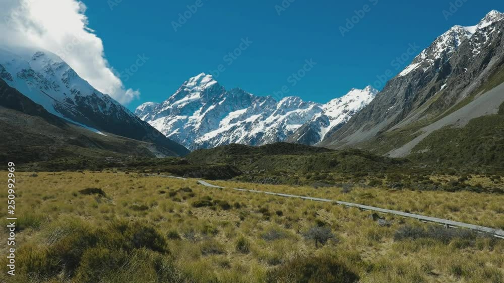 Hooker Valley Track in Aoraki National Park, New Zealand, South Island Hooker Valley Track in Aoraki National Park, New Zealand, South Island