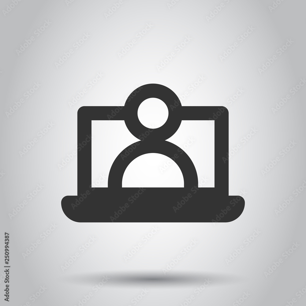 Online training process icon in flat style. Webinar seminar vector illustration on white background. E-learning business concept. Online training process icon in flat style. Webinar seminar vector illustration on white background. E-learning business concept.