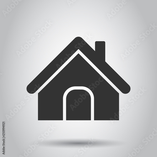 House building icon in flat style. Home apartment vector illustration on white background. House dwelling business concept.