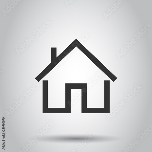 House building icon in flat style. Home apartment vector illustration on white background. House dwelling business concept.