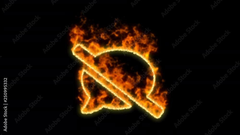 comment slash symbol inflames. Then disappears. In - Out loop. Alpha channel Premultiplied - Matted with color black comment slash symbol inflames. Then disappears. In - Out loop. Alpha channel Premultiplied - Matted with color black