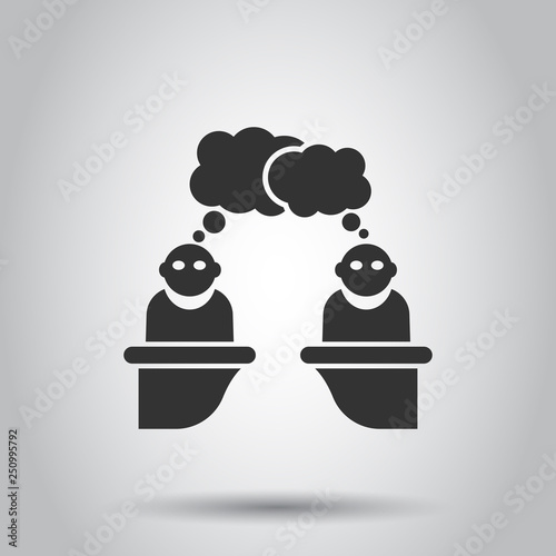 Politic debate icon in flat style. Presidential debates vector illustration on white background. Businessman discussion business concept.