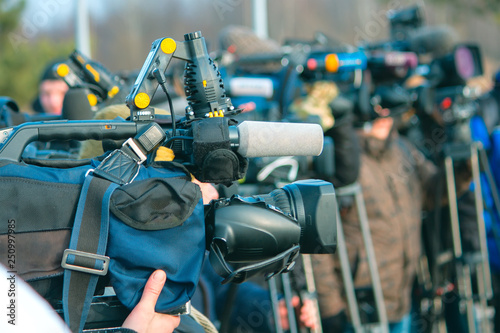 A politics gives an interview to news media